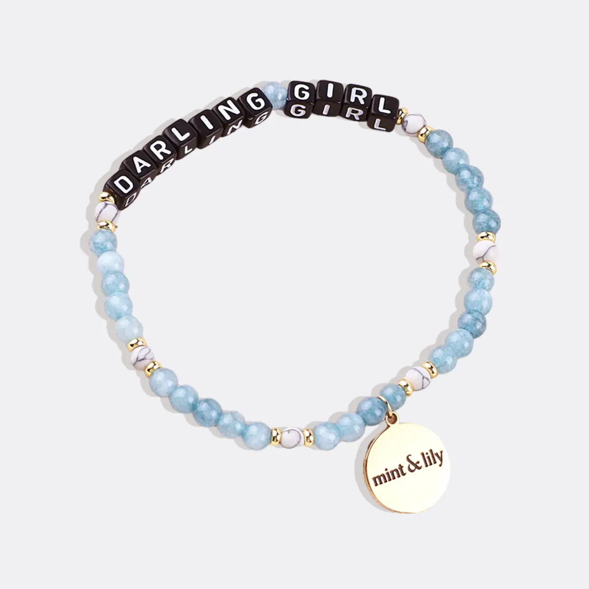 Custom Blue Stone Beaded Friendship Bracelet