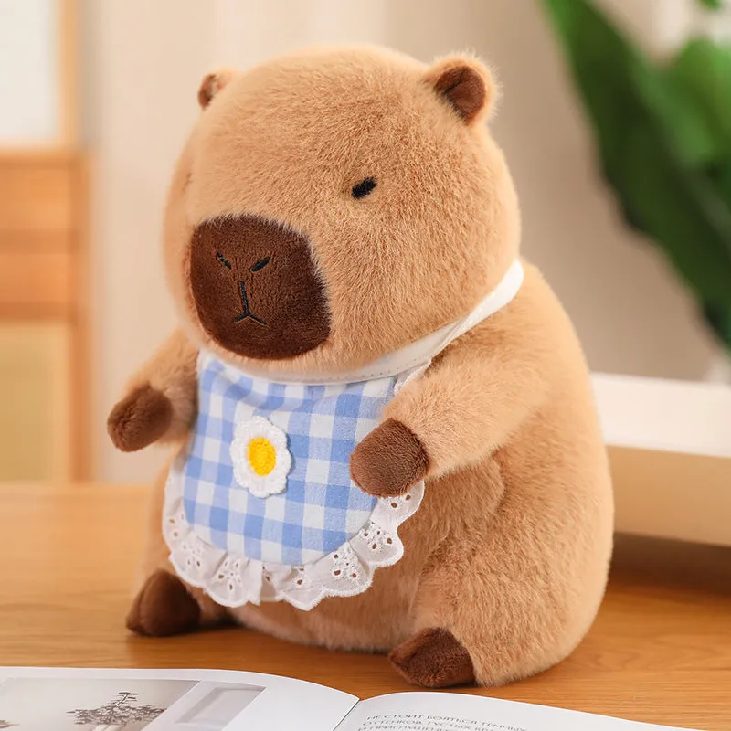 Cute Capybara in Bib Doll Plush Toy