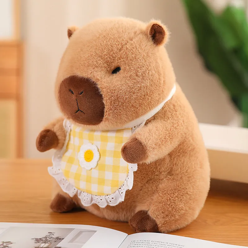 Cute Capybara in Bib Doll Plush Toy