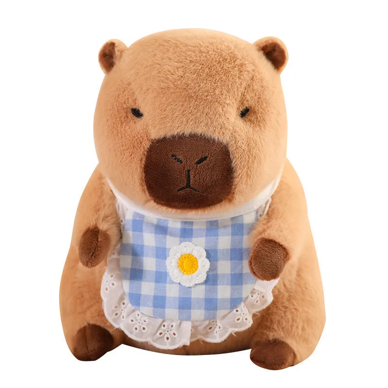 Cute Capybara in Bib Doll Plush Toy