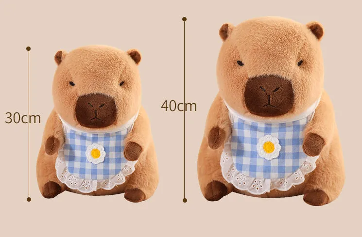 Cute Capybara in Bib Doll Plush Toy