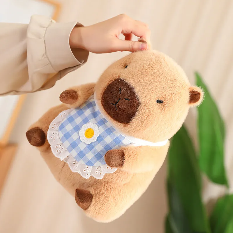 Cute Capybara in Bib Doll Plush Toy