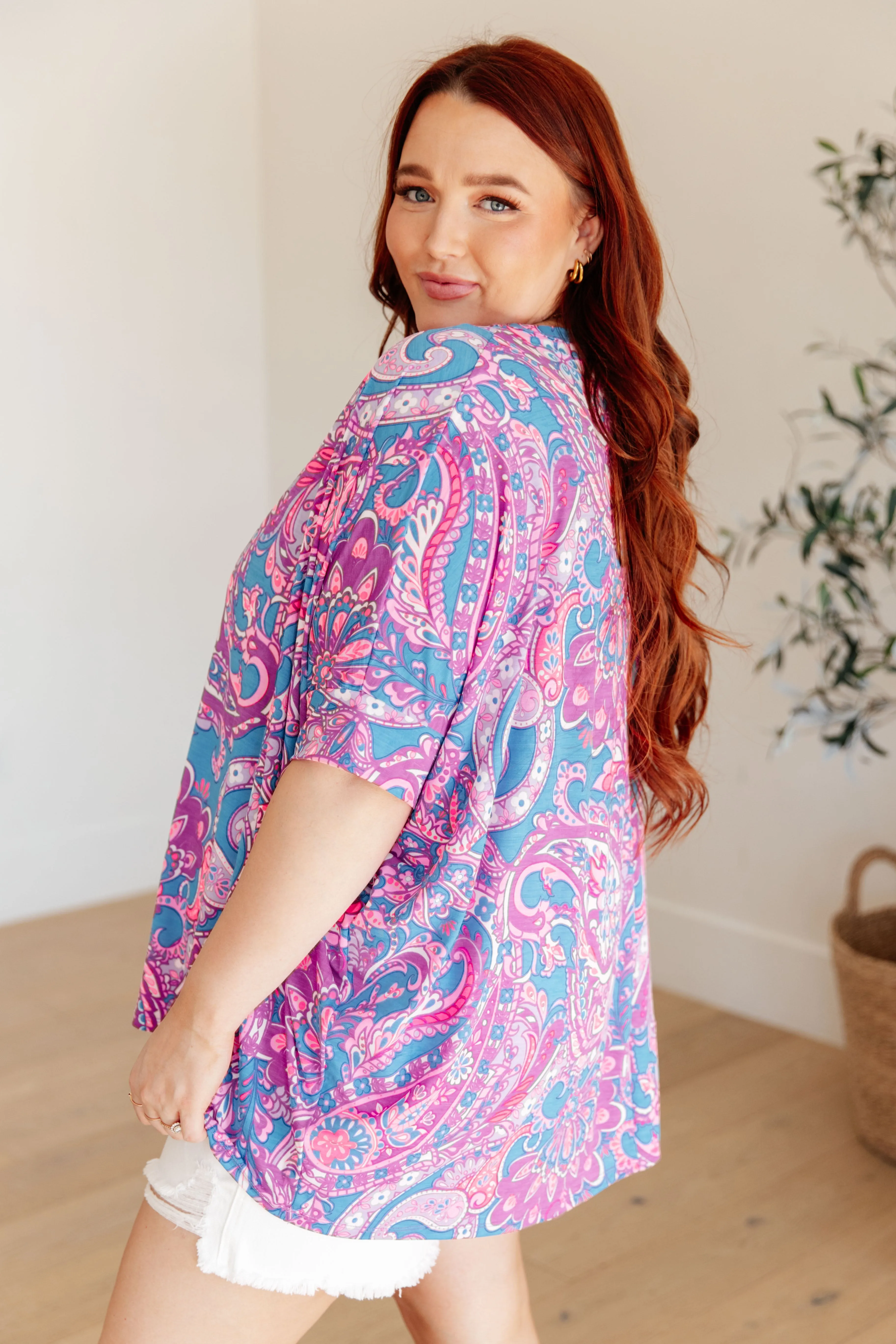 Dear Scarlett Essential Blouse in Purple Paisley