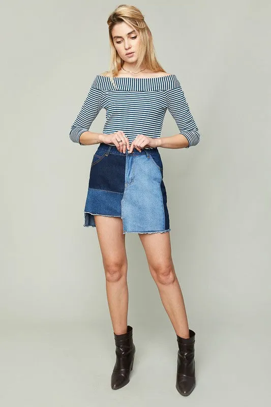 Deconstructed Denim Skirt