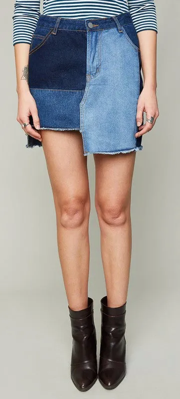 Deconstructed Denim Skirt