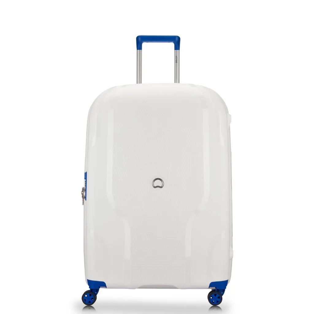 Delsey Clavel 76cm Medium Hardsided Spinner Luggage - White/Blue