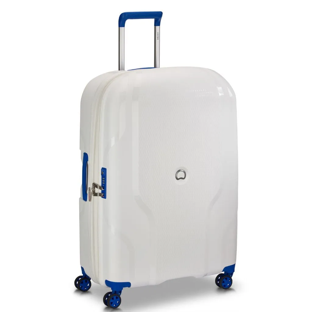 Delsey Clavel 76cm Medium Hardsided Spinner Luggage - White/Blue