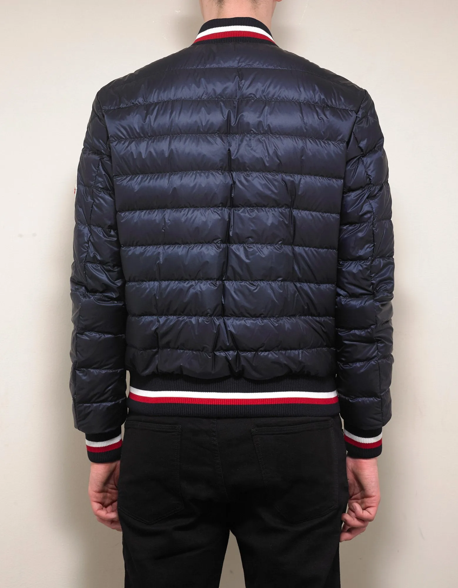 Deltour Navy Blue Down Bomber Jacket