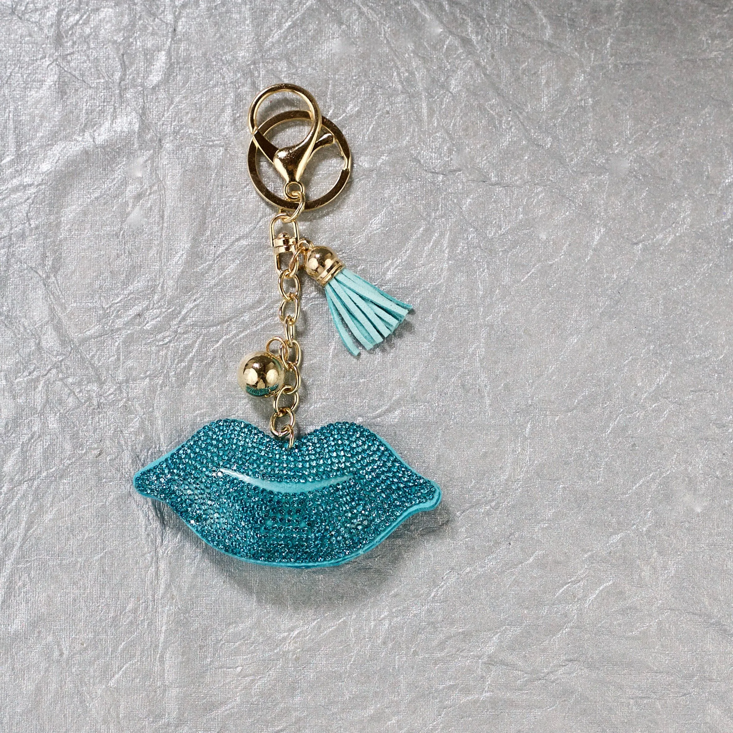 Diamanté Lips Keychain - 8 colours