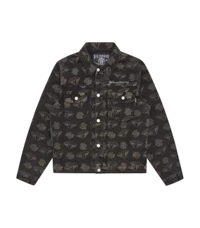 DIAMONDS & DOLLARS DENIM JACKET - BLACK