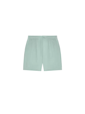 DNA Aloe Linen Mid Length Shorts—eucalyptus blue