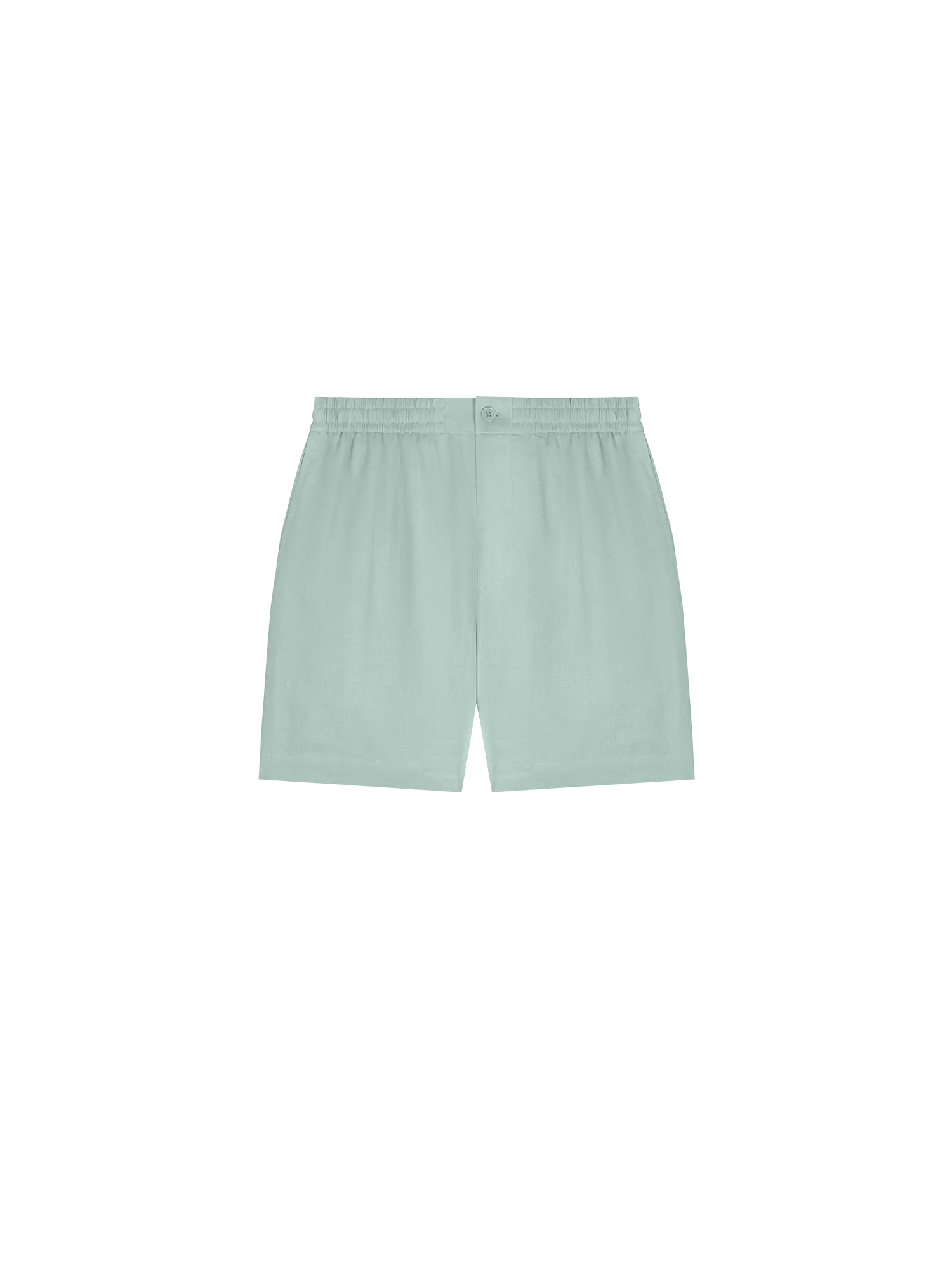 DNA Aloe Linen Mid Length Shorts—eucalyptus blue