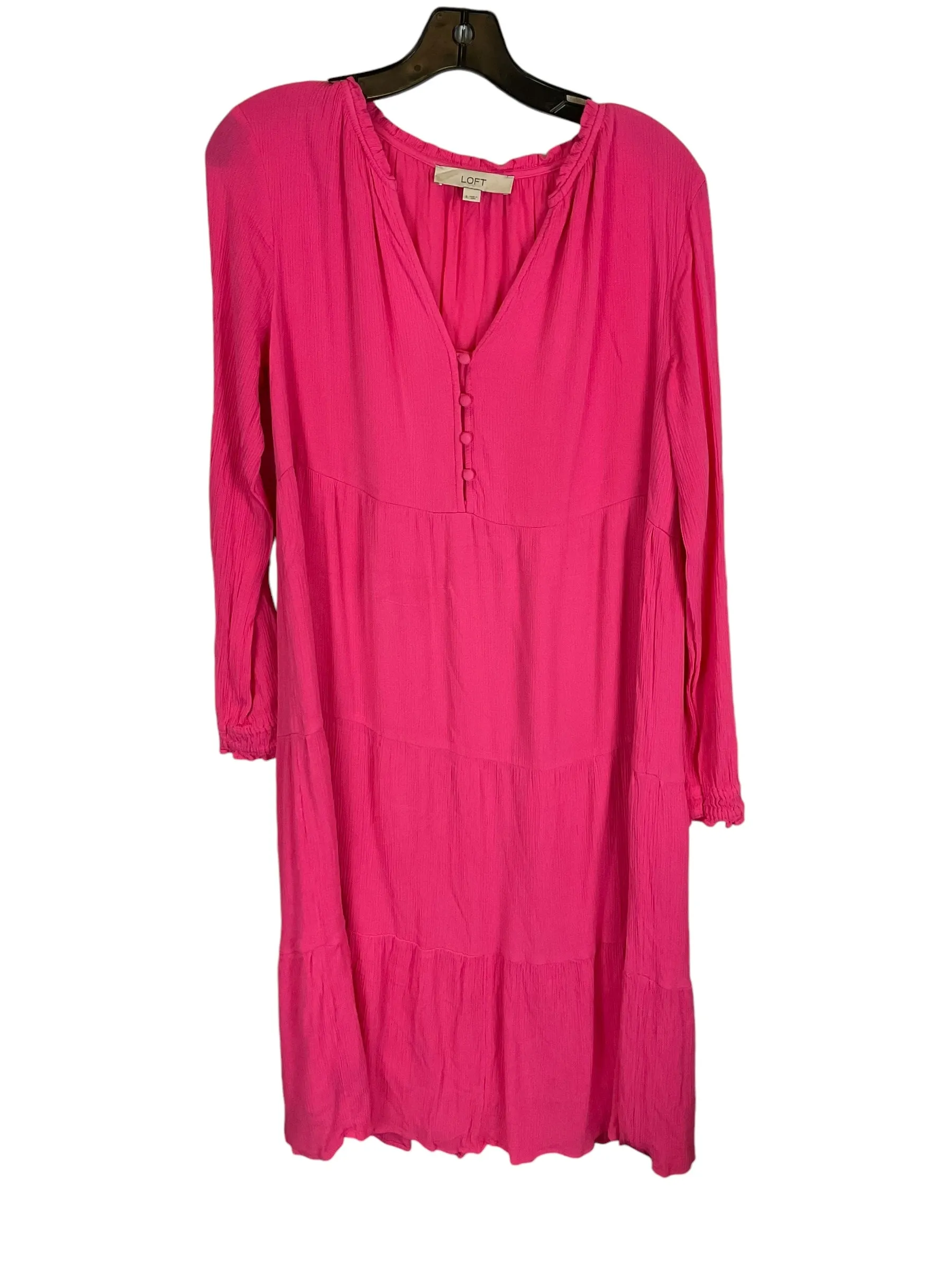 Dress Casual Midi By Loft In Pink, Size: S