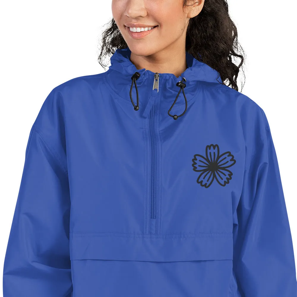 Embroidered Champion Packable Jacket royal blue