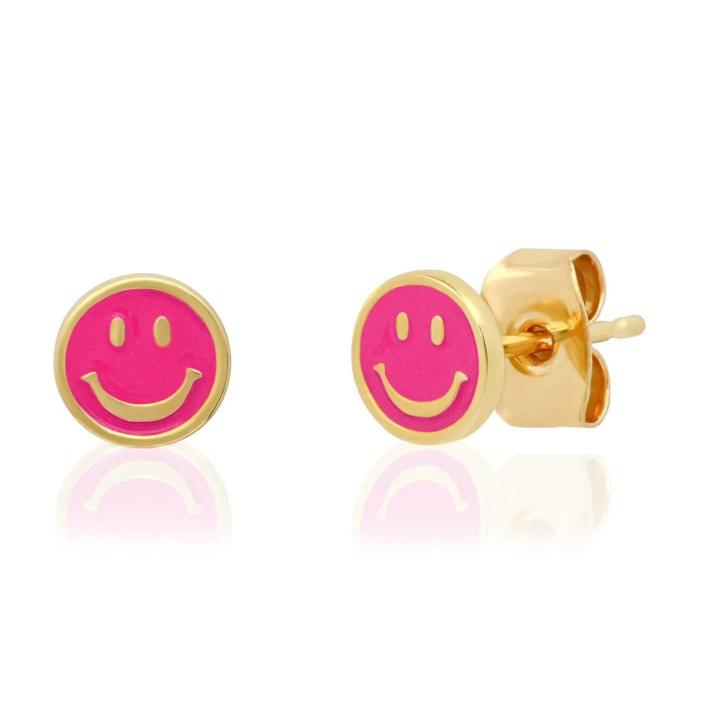 Enamel Smiley Face Studs