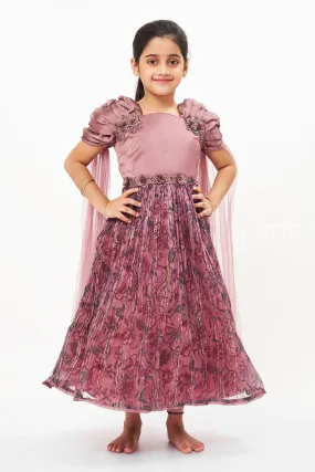 Enchanting Pink Princess Anarkali Gown for Girls - Fairy Tale Elegance