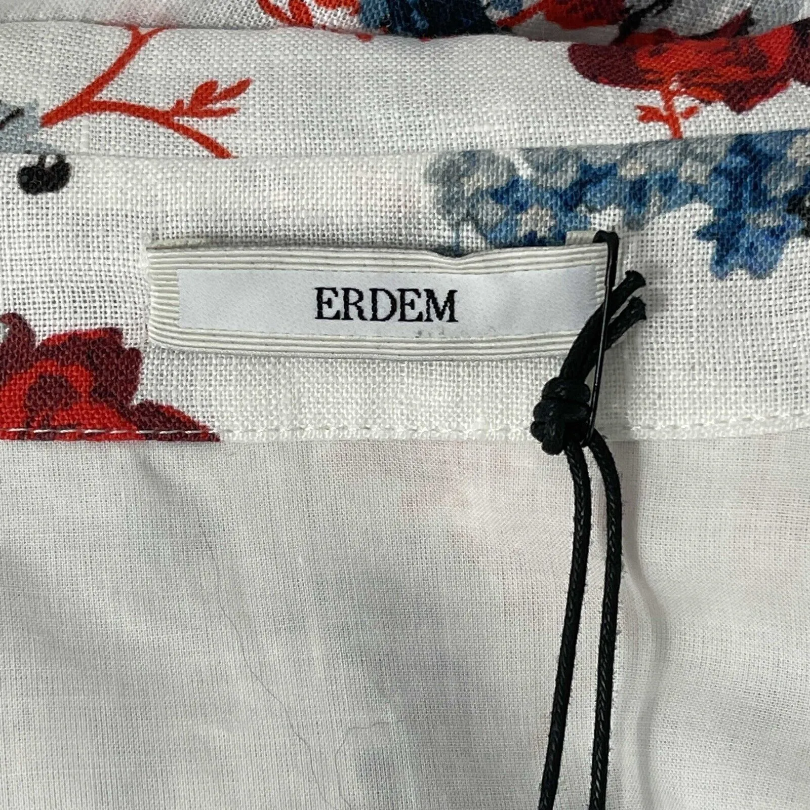 Erdem - New w/ Tags - Josianne Bird Blossom Linen Shirt-UK 6- US 2 - Dress