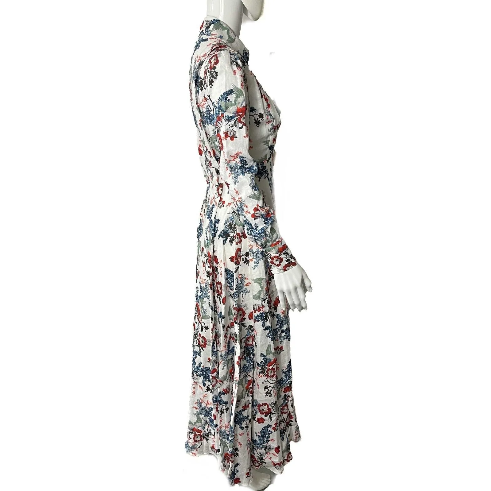 Erdem - New w/ Tags - Josianne Bird Blossom Linen Shirt-UK 6- US 2 - Dress