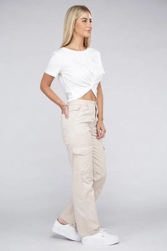 Everyday Wear Elastic-Waist Cargo Pants