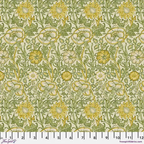 Fabric Mini Pink & Rose - Sunflower from EMERY WALKER Collection, Original Morris & Co for Free Spirit, PWWM076.SUNFLOWER