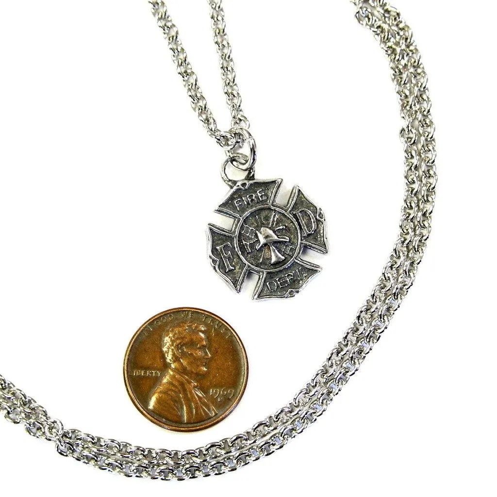 Firefighter Emblem Necklace Fire Dept