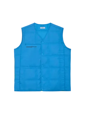 Flower-Warmth Quilted Gilet—cerulean blue