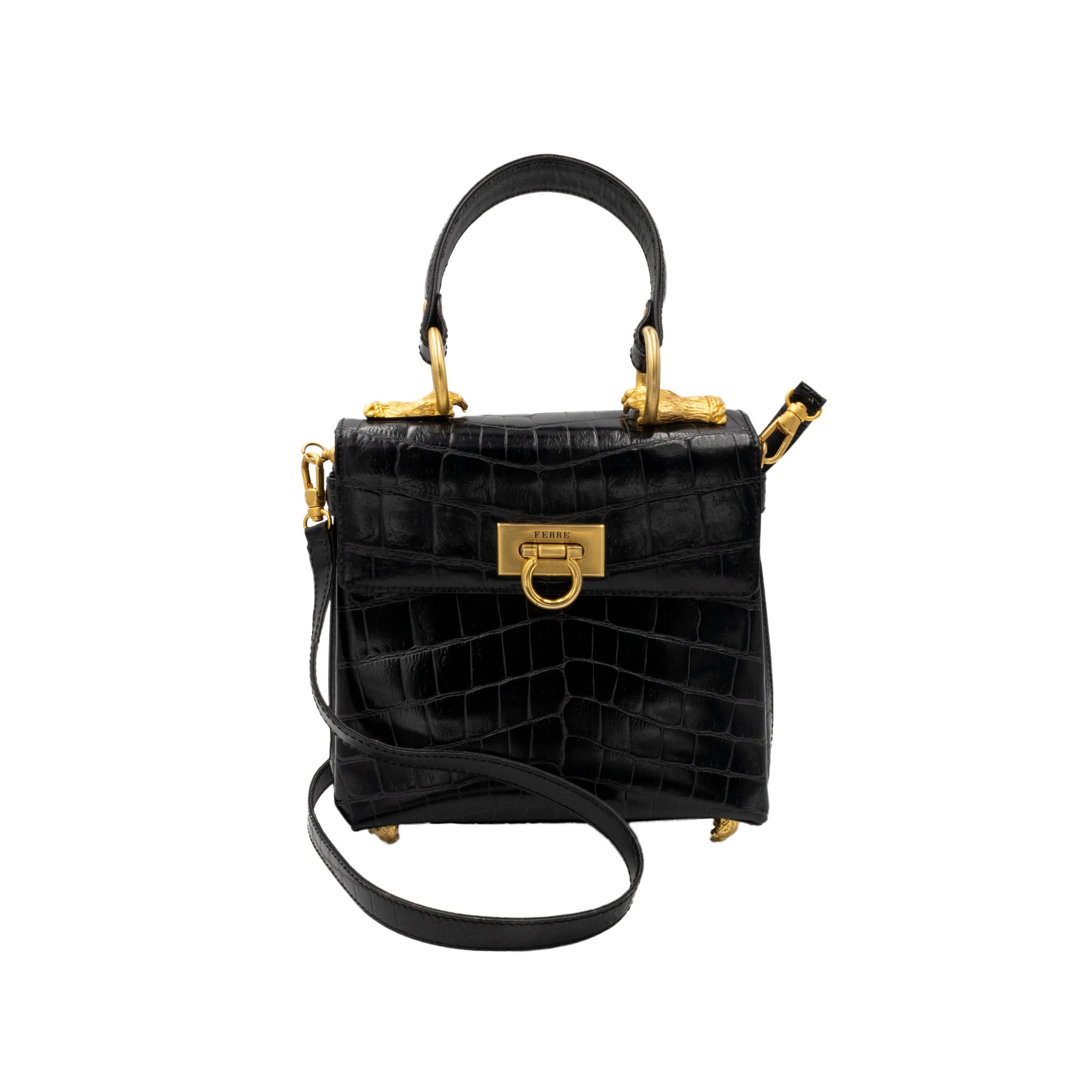 Gianfranco Ferré Black Claw Foot Handbag - '80s