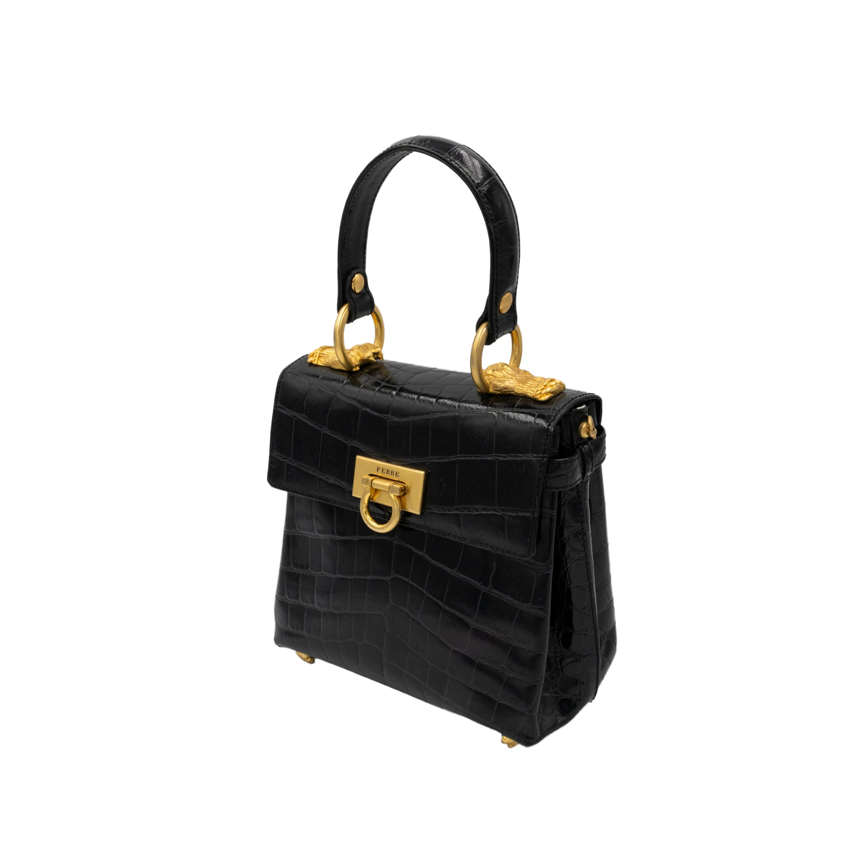 Gianfranco Ferré Black Claw Foot Handbag - '80s