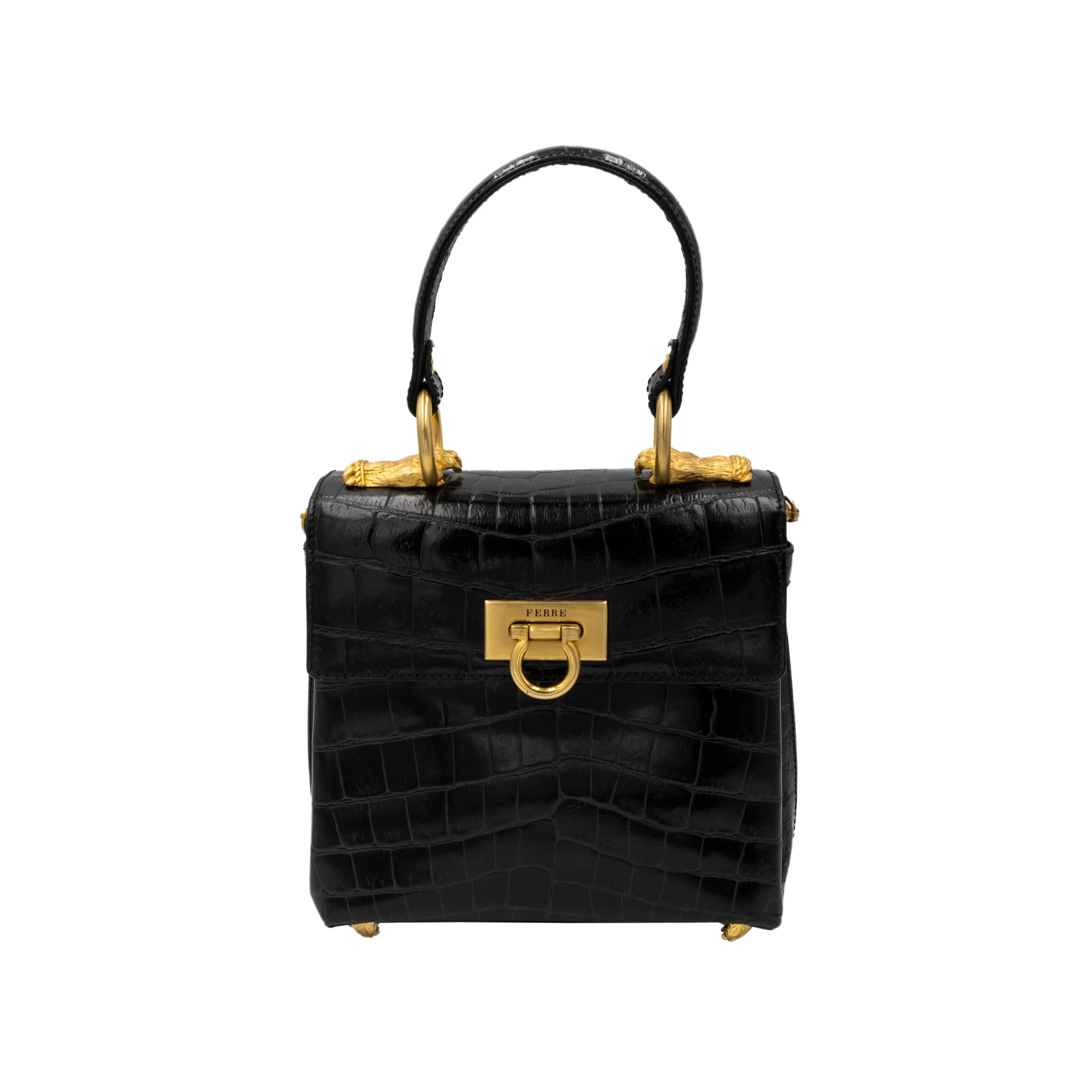 Gianfranco Ferré Black Claw Foot Handbag - '80s