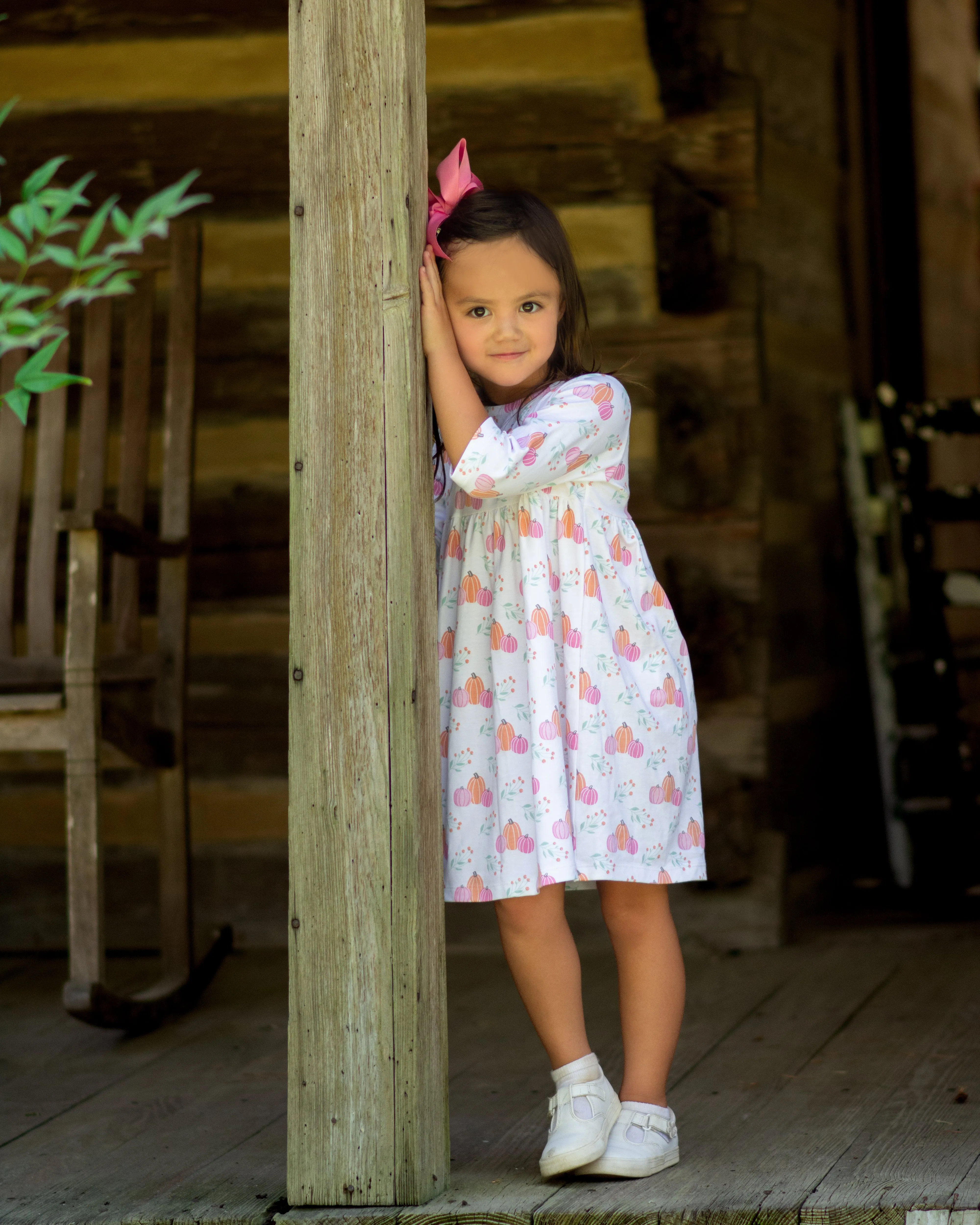 Girls' "Fall Pumpkin" Pima Cotton Dress