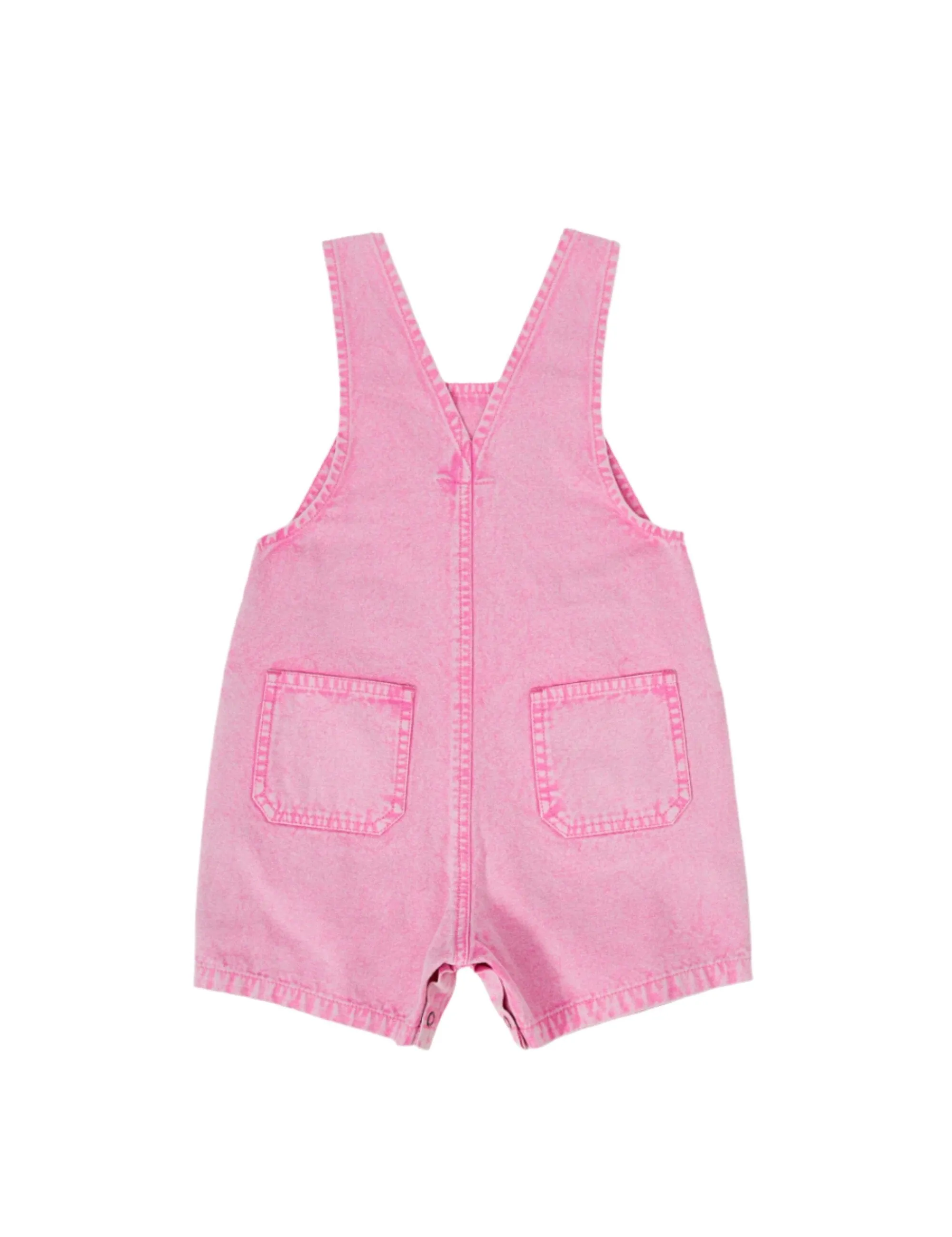 Goldie & Ace - Burton Vintage Washed Denim Overalls Bubblegum