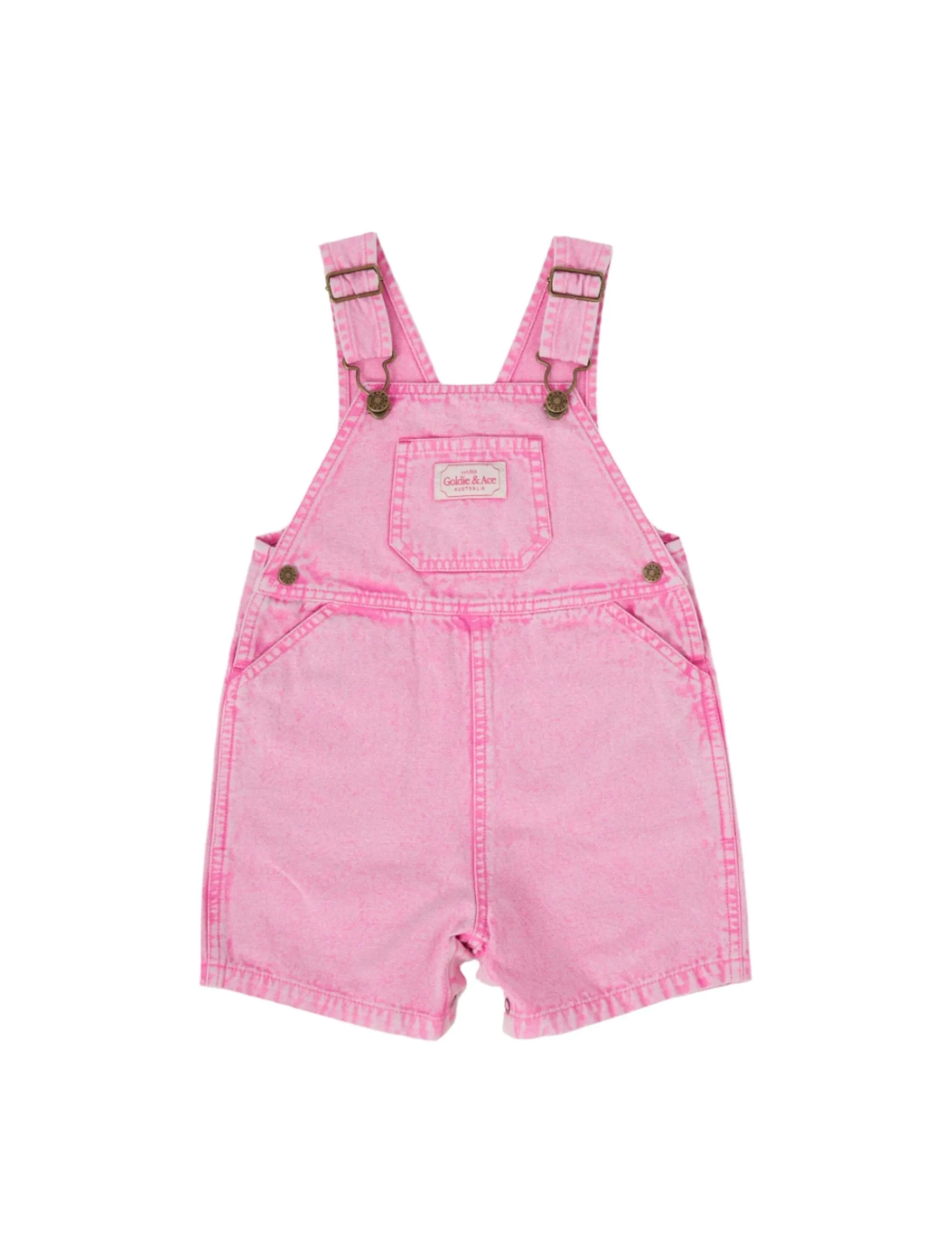 Goldie & Ace - Burton Vintage Washed Denim Overalls Bubblegum