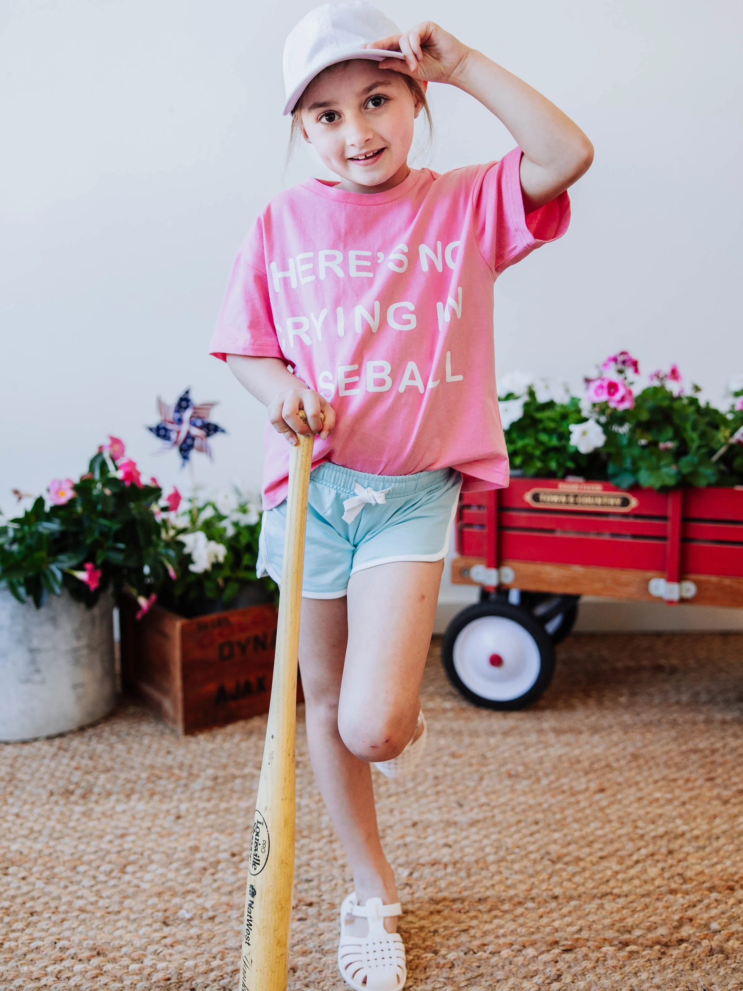 Graphic Tee - No Crying in Baseball Pink