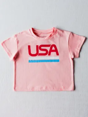 Graphic Tee - USA Light Pink