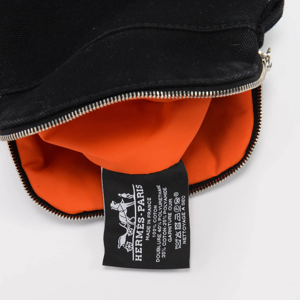 Hermes Black Canvas Bolide Mini Mini Model Pouch