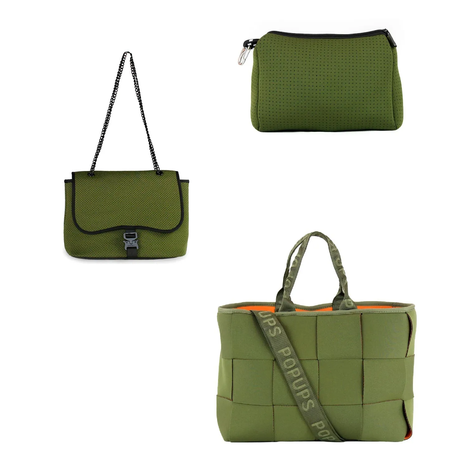 ICON TOTE   FLAP CROSSBODY   POUCH - SAFARI GREEN