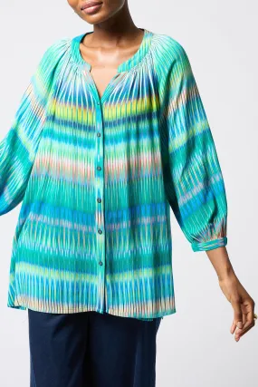 Ikat Zig Zag Shirt - Blue/Multi