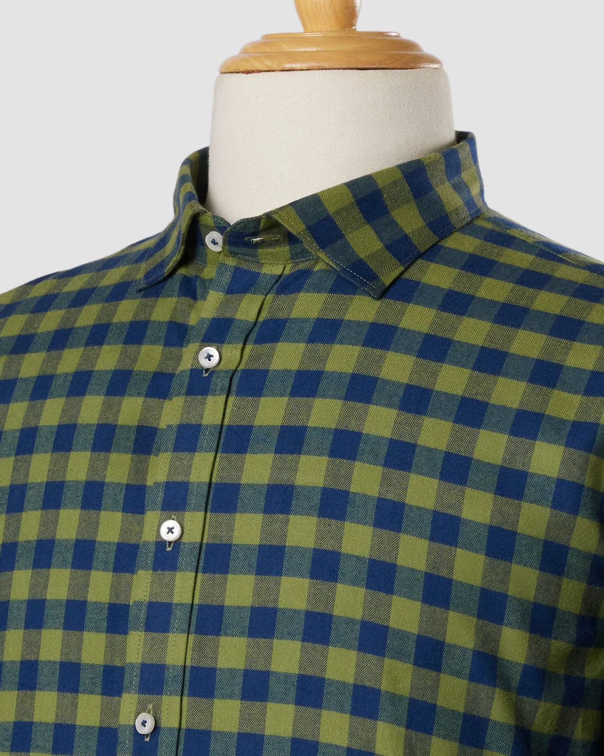 Japanese Olive Night Checked Shirt