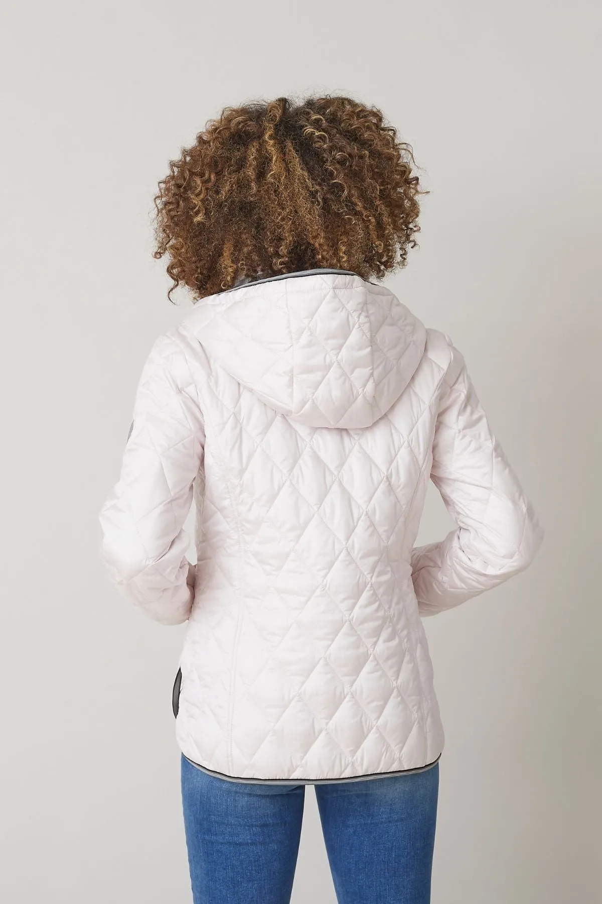 JETTE Quilted Spring Jacket with Detachable Hood 2452