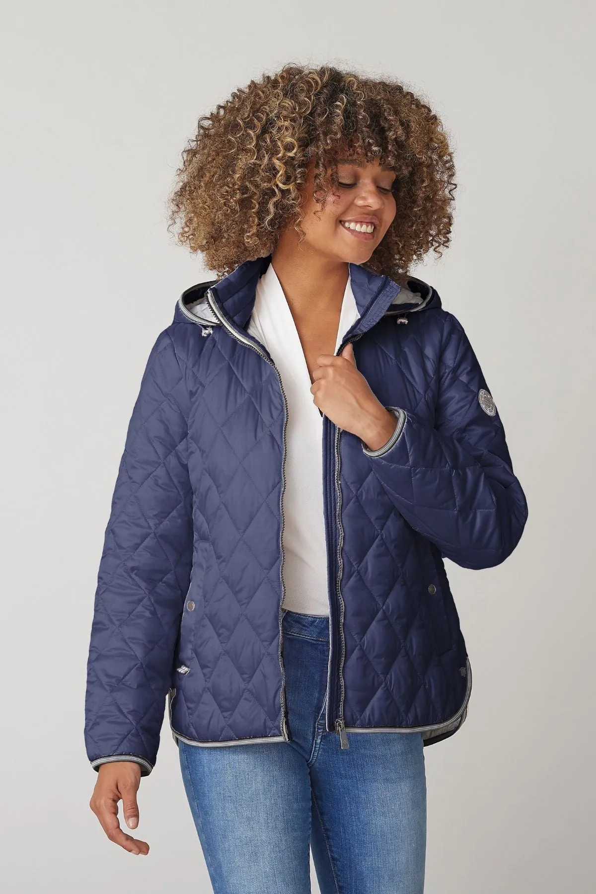 JETTE Quilted Spring Jacket with Detachable Hood 2452