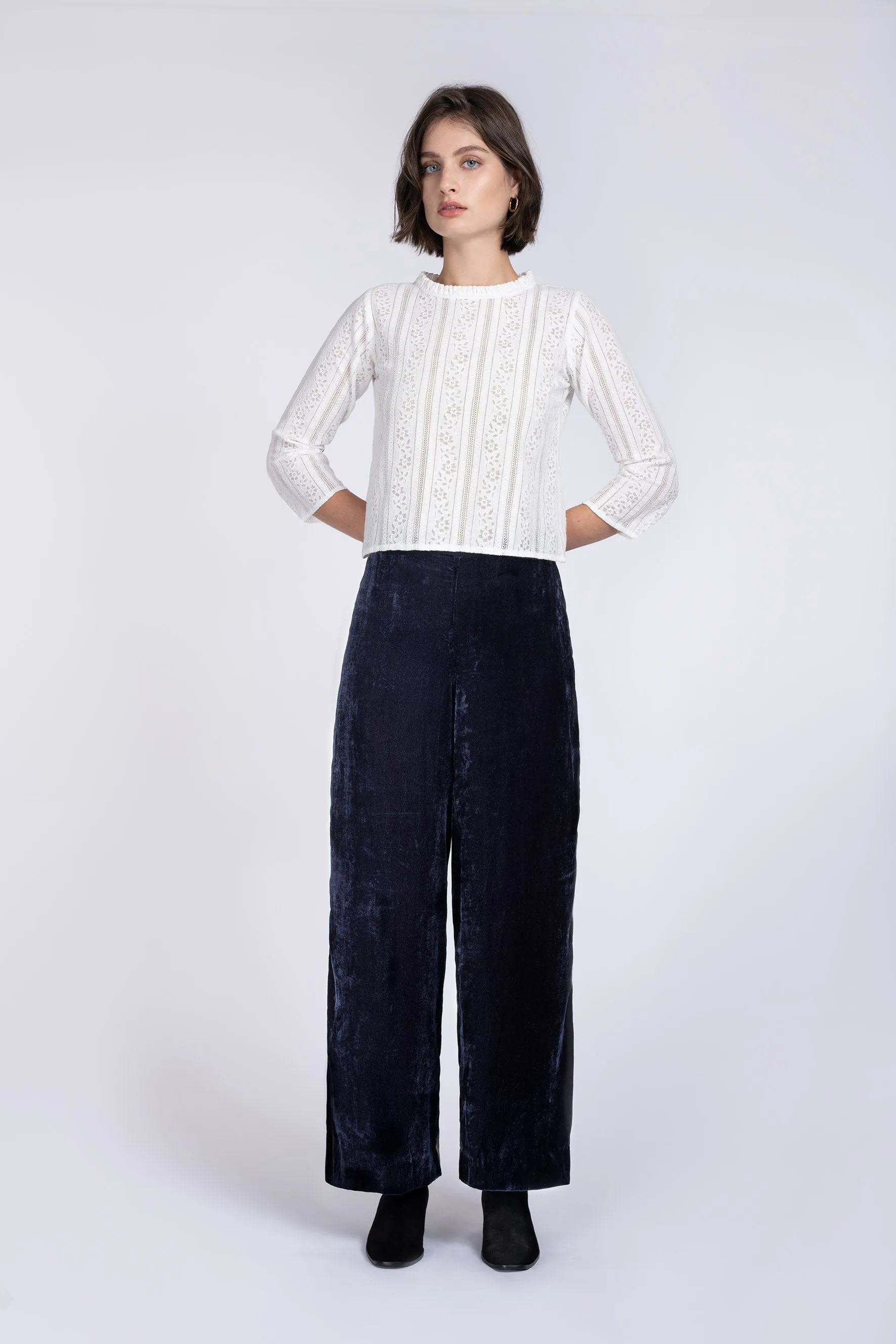 Jimie blueberry velvet pant