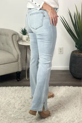 Judy Blue Lenaya Side Slit Jeans : Light Wash