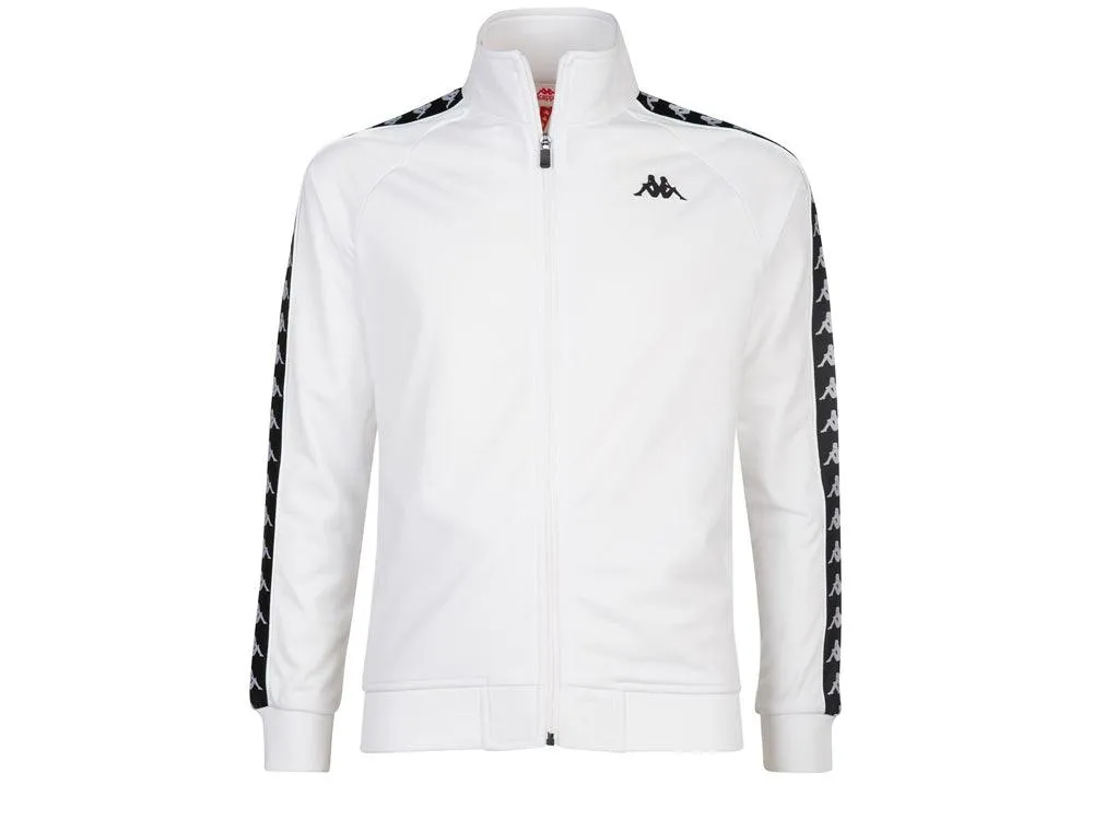 KAPPA 222 Banda Anniston Slim Felpa Zip White Black 301EFU0C89