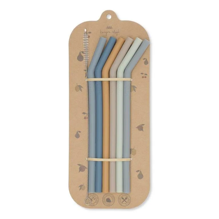 Konges Sløjd- 6 pack Straws - Blue Mix