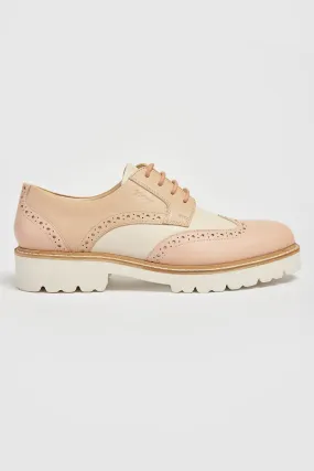 Ladies Lace Up Brogues Pod Leather Ladies Shoes Pink Kortney sale