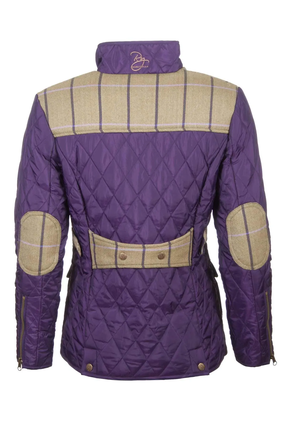 Ladies Tweed Trim Quilted Biker Babe Jacket