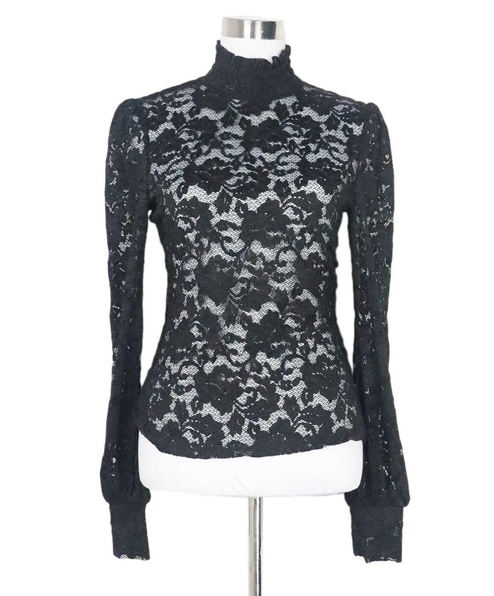 L'Agence Black Lace Top sz 4