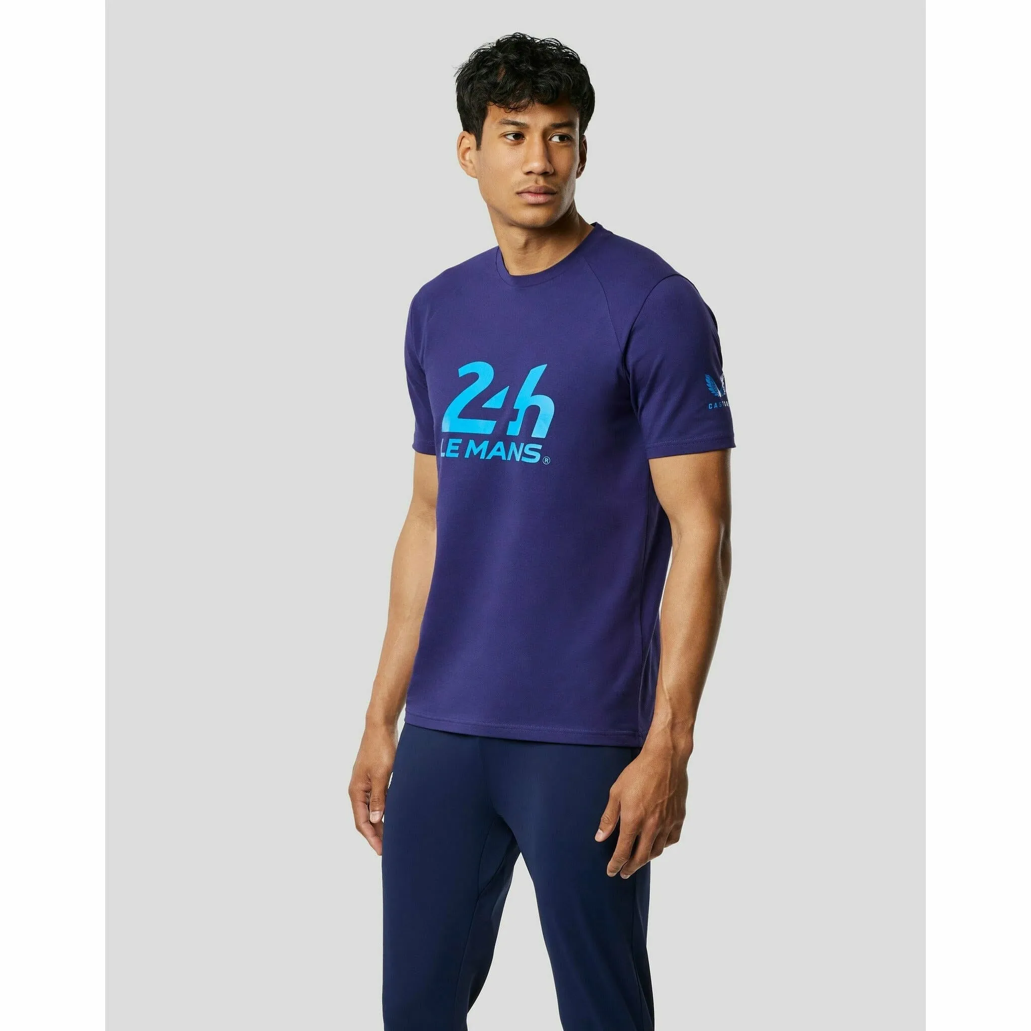 Le Mans 24 Hours Men's Castore Heritage Large Logo T-Shirt - Blue/Navy/White