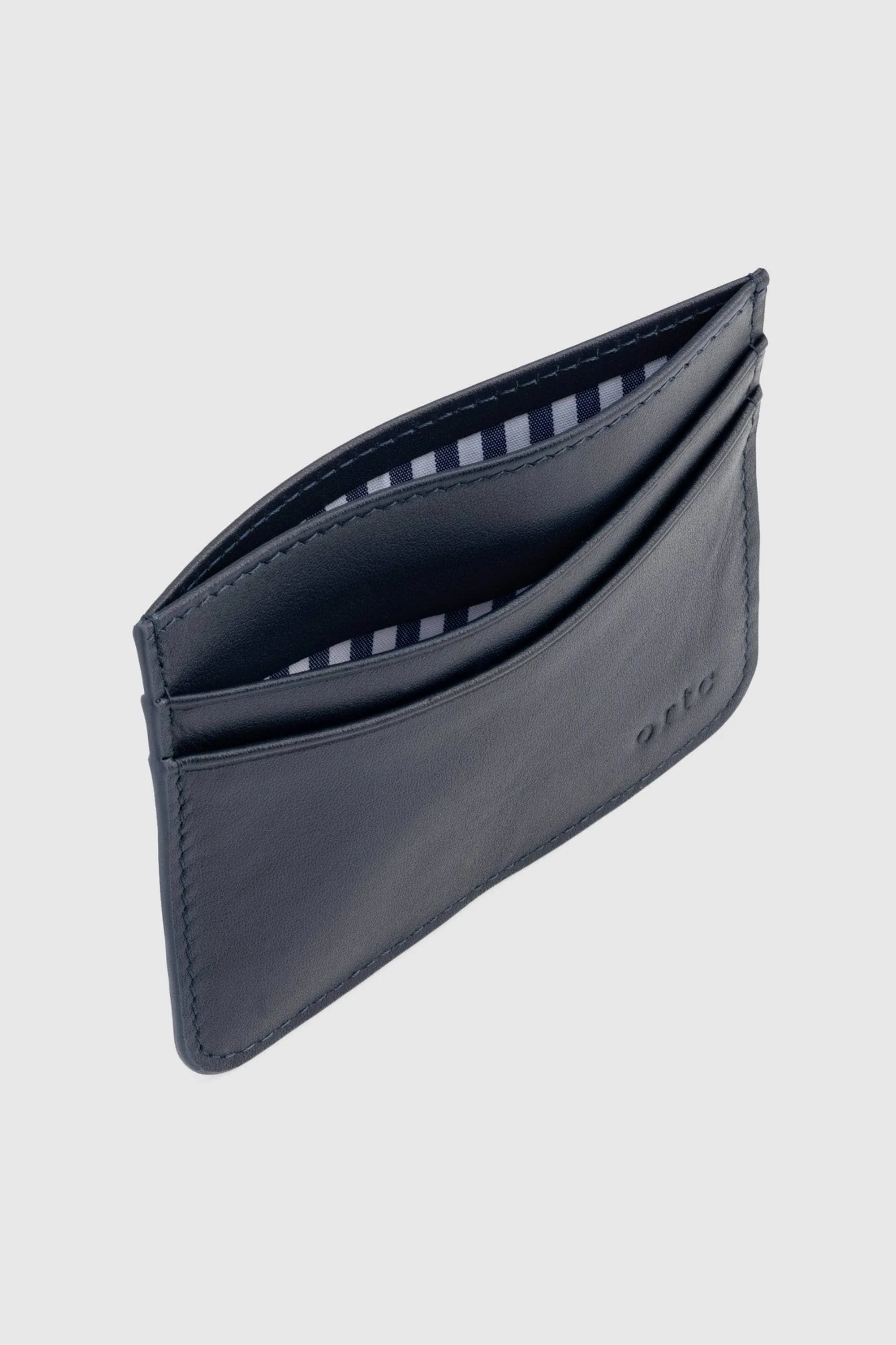 Leather Card Holder Navy