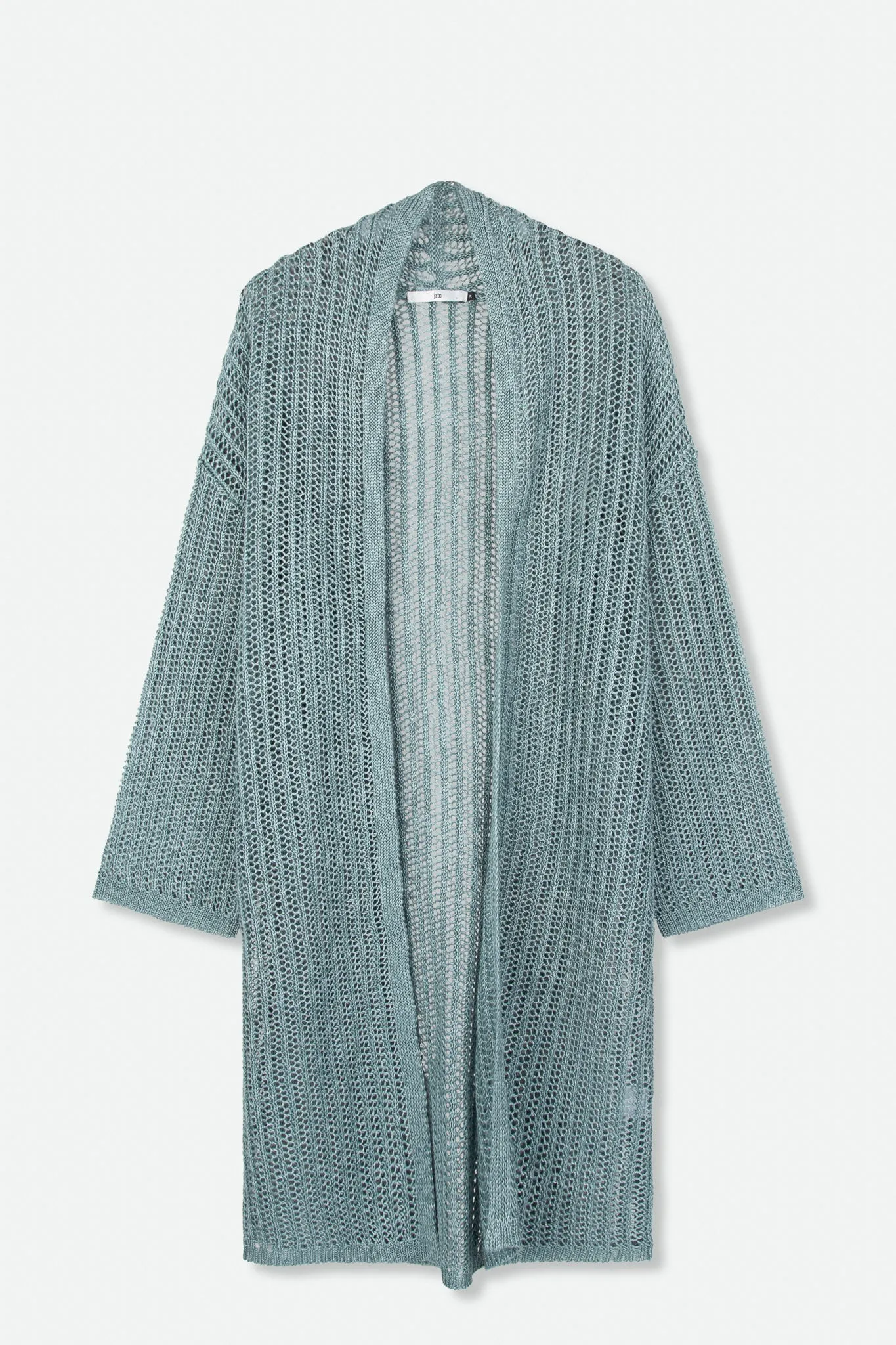 LONG LINE CARDIGAN IN OPEN ITALIAN LINEN KNIT